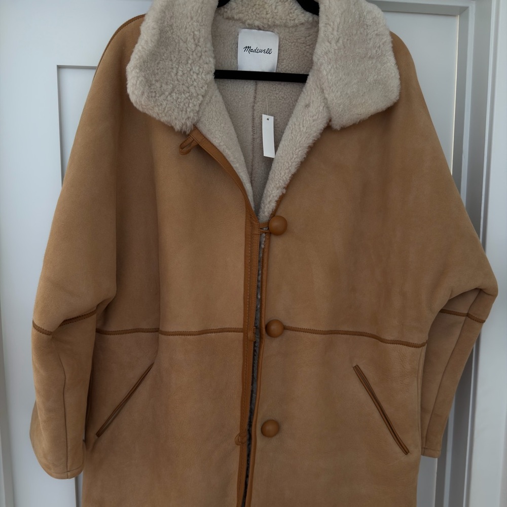 Madewell Cream and Tan Shearling Jacket